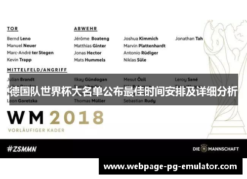德国队世界杯大名单公布最佳时间安排及详细分析
